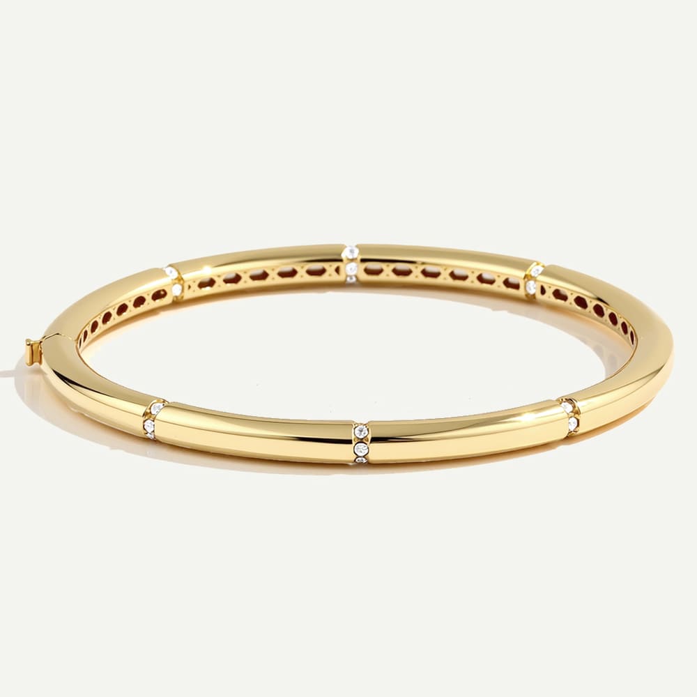 14 Ayar Altın Minimal Taşlı Kelepçe