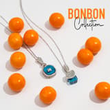 Bonbon 14 Ayar Beyaz Altın Mavi Taşlı Kolye 2