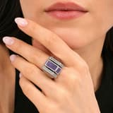 14 Ayar Beyaz Altın Mor Taşlı Yüzük 2