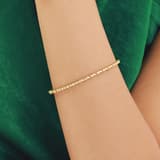 14 Ayar Altın Sıralı Taşlı Minimal Kelepçe 2
