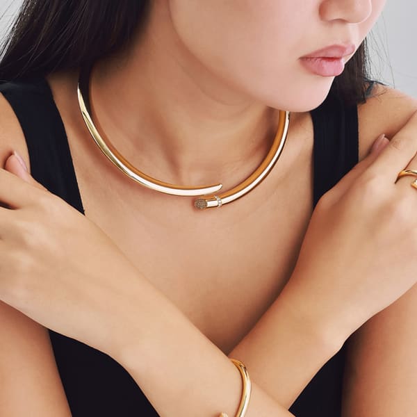 Lumi 14 Ayar Altın Yeşil Taşlı Choker Kolye | Regold | Mağaza