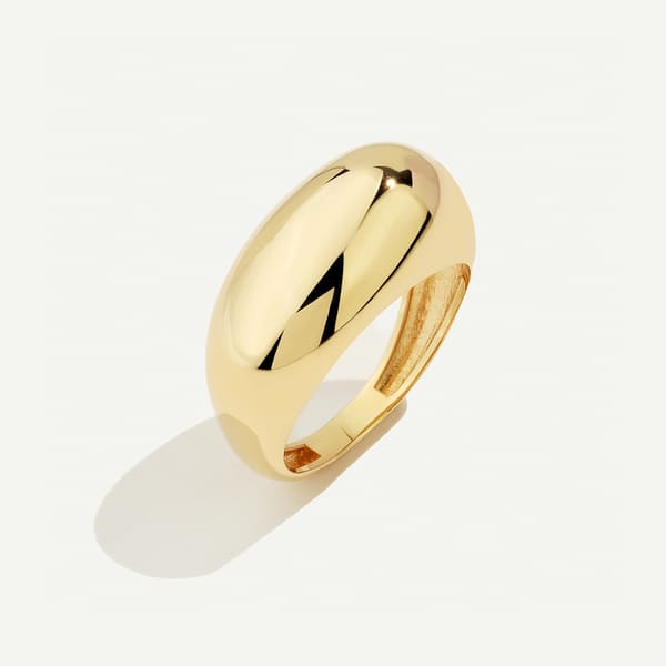 14 Ayar Altın Bombeli Yüzük