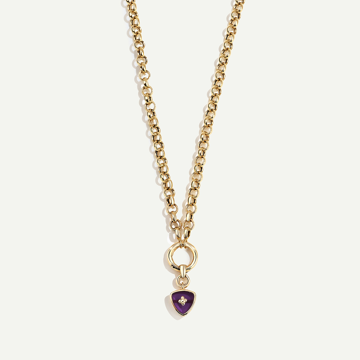 Bonbon 14 Ayar Altın Mor Kolye