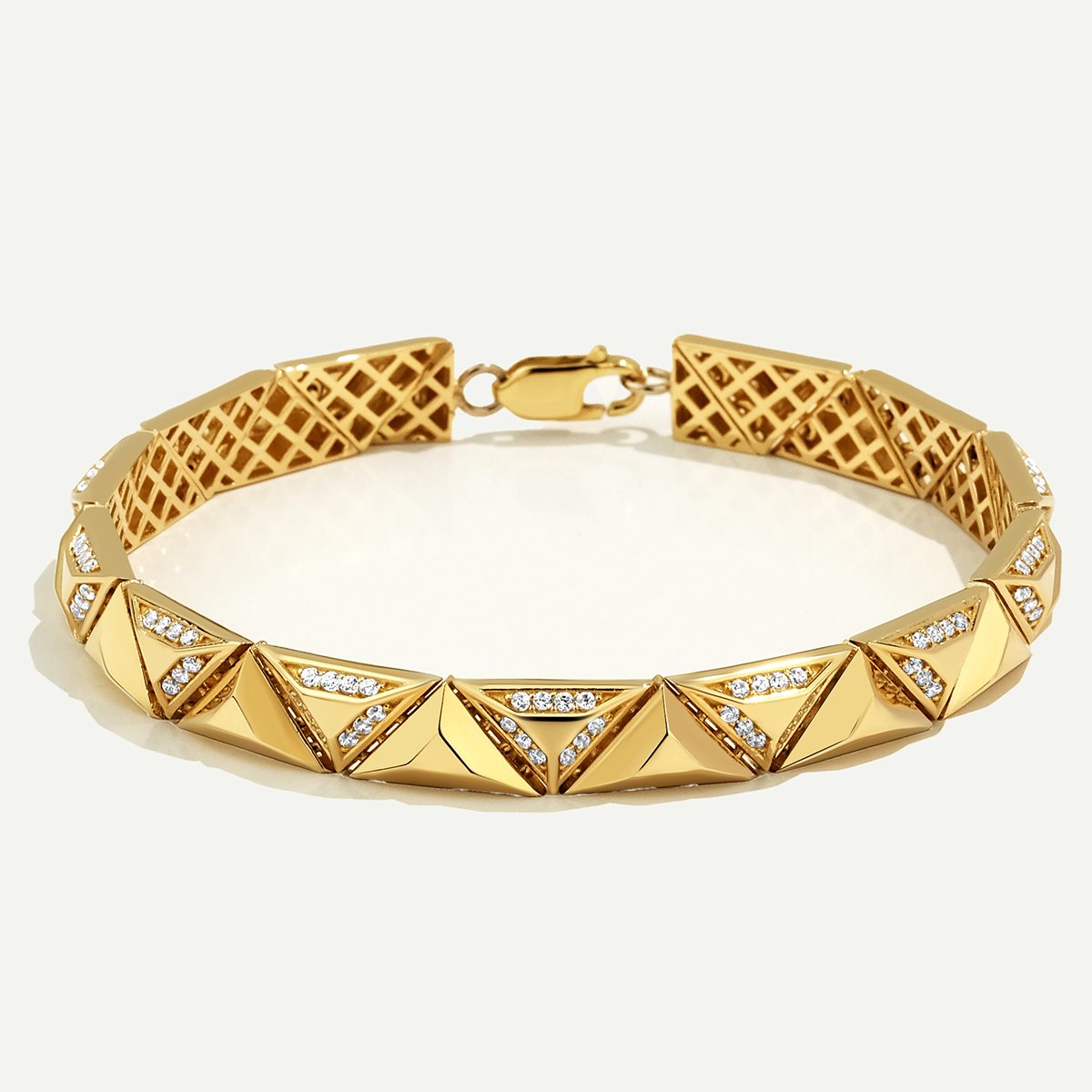 Eta 14 Ayar Altın Taşlı Üçgen Bileklik