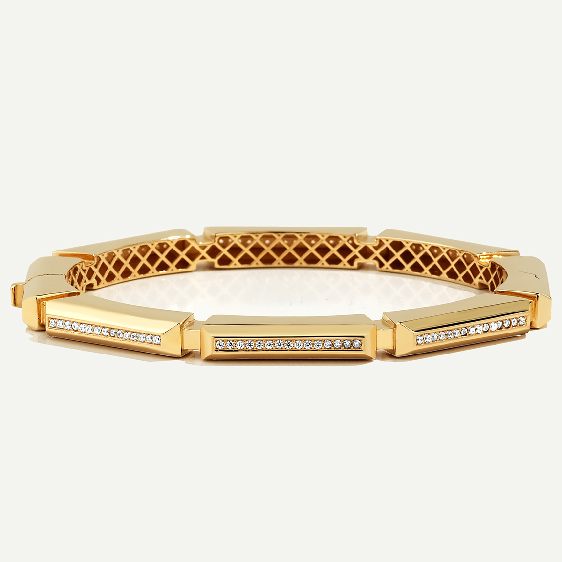 Baget 14 Ayar Altın Taşlı Kelepçe