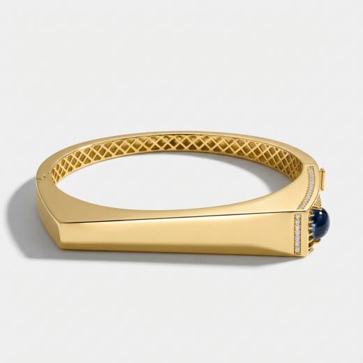 Electra 14 Ayar Altın Mavi Taşlı Kelepçe